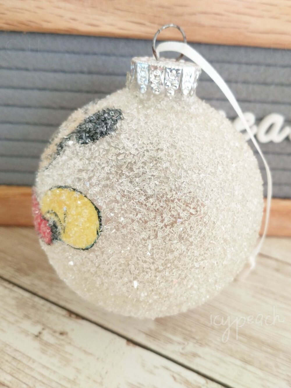 Mickey Mouse Tree Ornament Vintage Disney Frosted Glass Snowball Holiday Bulb - Picture 9 of 14
